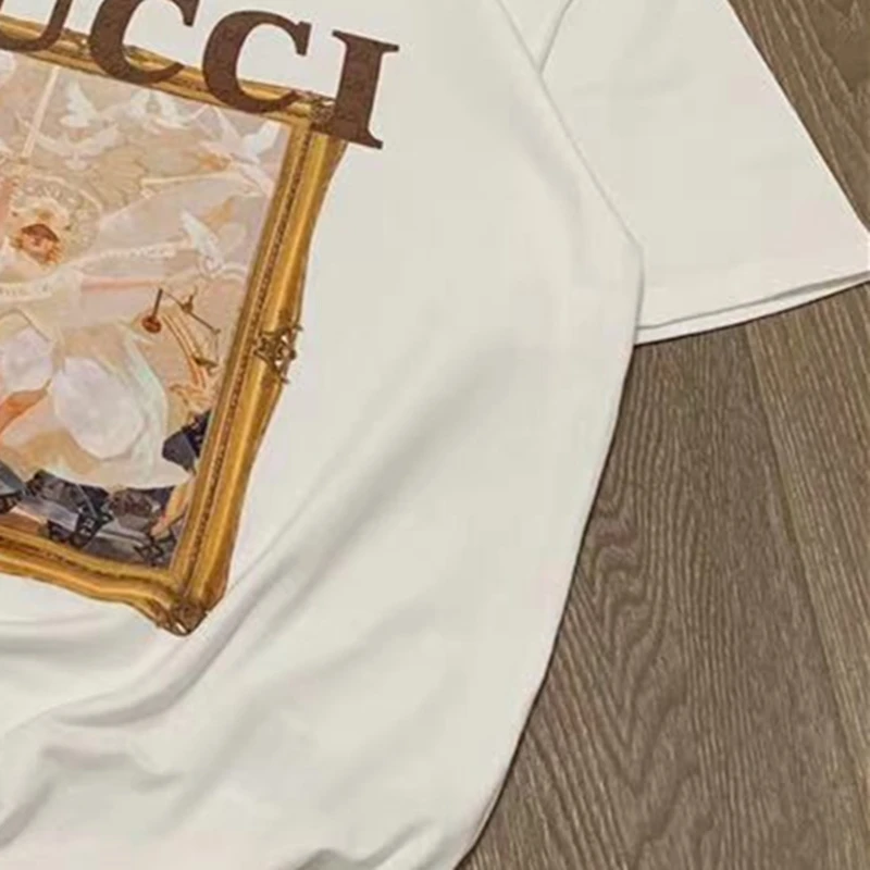 

2021 New Arrivals Women Summer T-Shirt Femme Embroidery Digital Jet Printing Tees Ladies Luxury Designer Brands O-Neck Tops W6