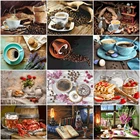 HUACAN краска по номерам кофе рисование на холсте Ручная Краска ed еда искусство подарок DIY пейзаж картина по номеру набор кофейных чашек домашний декор