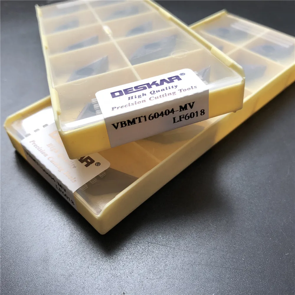 10 шт. DESKAR VBMT160404-MV LF6018 VBMT160408-MV LF6018 VBMT331 VBMT332 твердосплавные пластины из нержавеющей стали