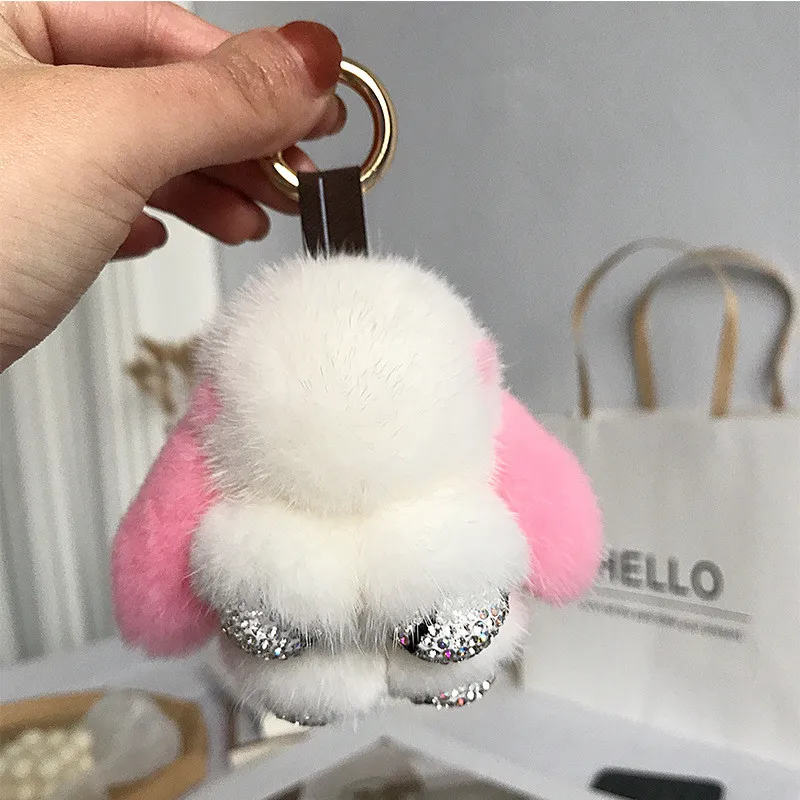 Мини брелок из натурального меха норки для девочек|Брелоки| |