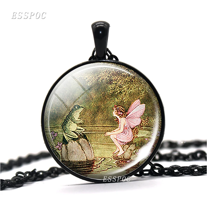 Волшебное Ожерелье в Луне стеклянный кабошон ювелирное изделие черная цепочка