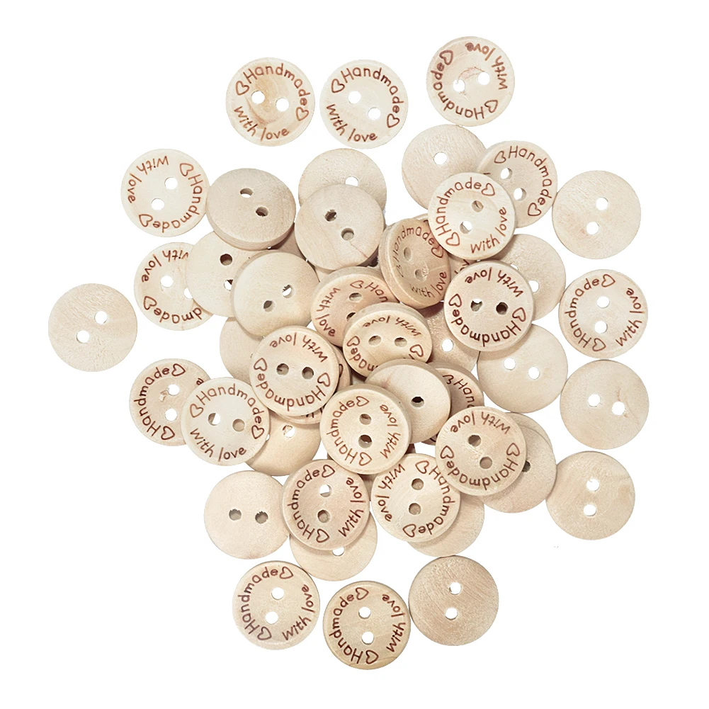 

50/100/150pcs 15/20/25mm Nature Color Wooden Buttons For Craft Round Sewing Button Scrapbook DIY Home Decoration Accessories