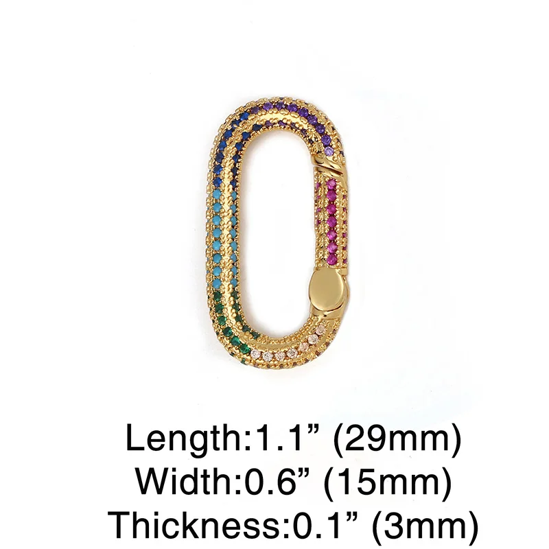 OCESRIO Радуга DIY кулон карабин овальный сердце Винт застежки украшение для сетки