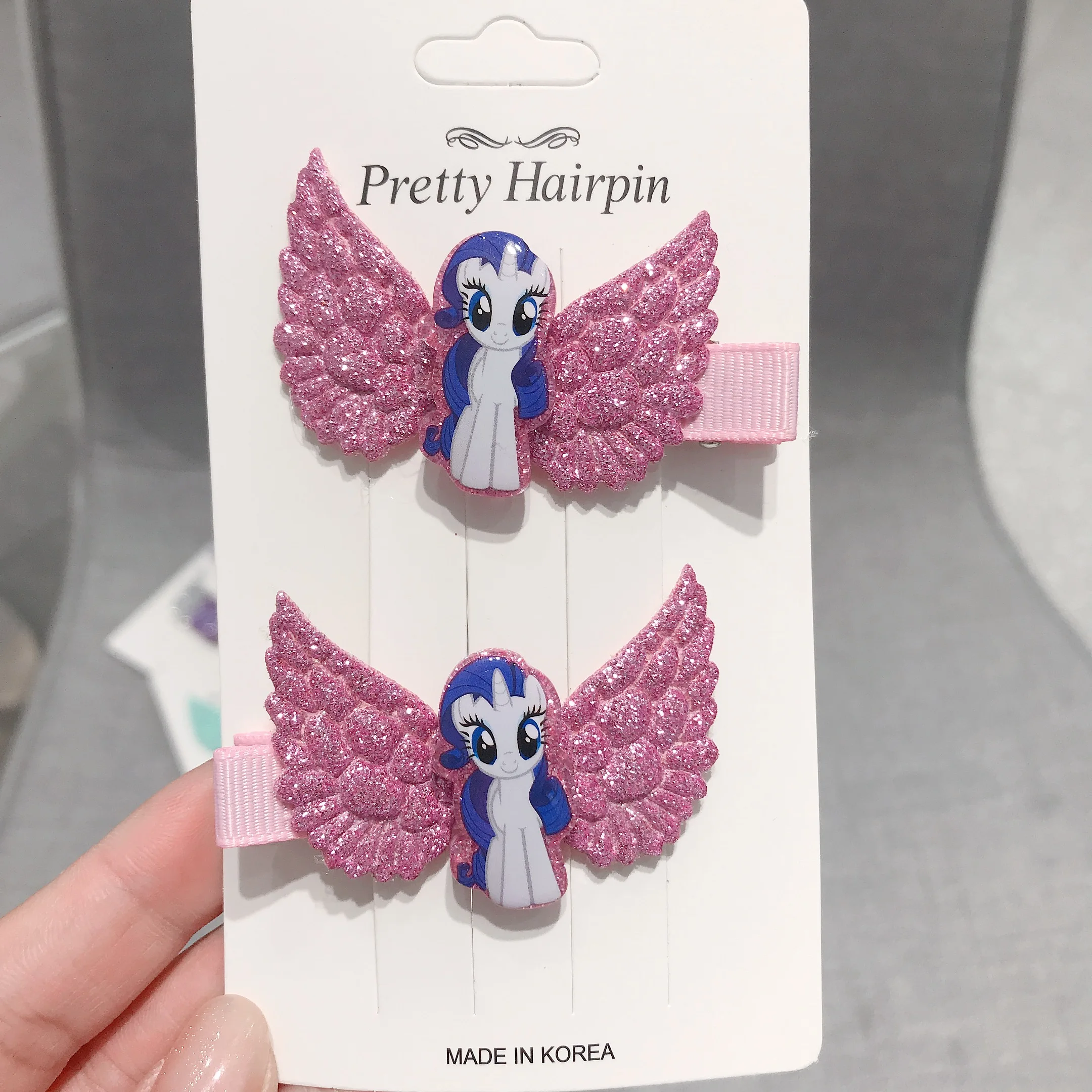 2Pcs/lot My little Horse Icon Cartoon Animal Unicorn Ponies Resin Hair Clip Baby Hairpin Headwear Girl DIY Accessories For Gift | Детская