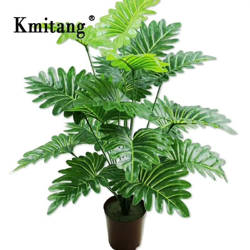 

65cm 18 Fork Tropical Monstera Large Artificial Tree Plastic Plants Branch Fake Palm Leaf False Tree Leaves For Home Party Decor