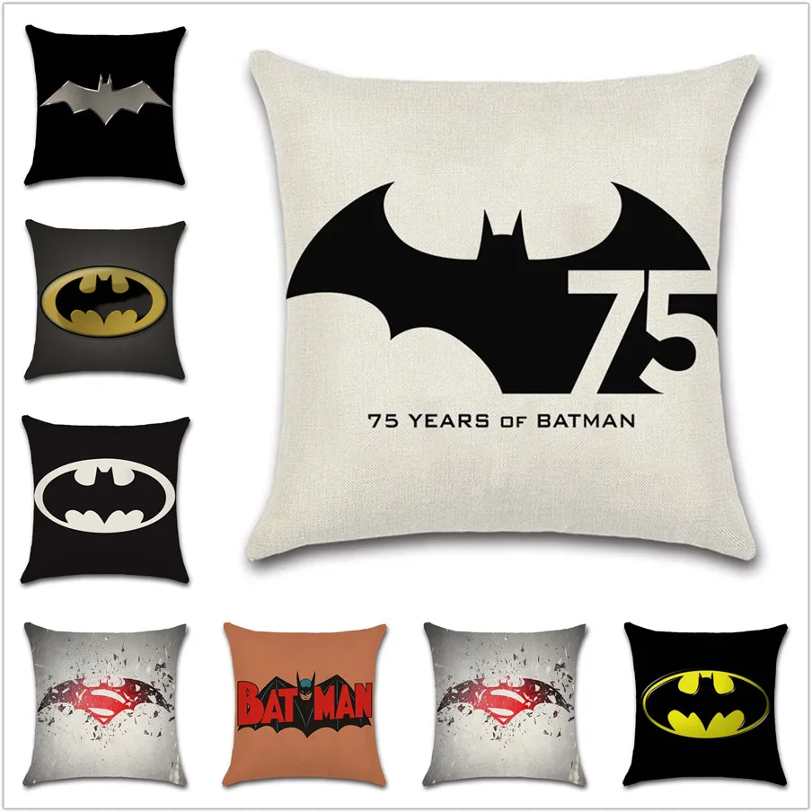 Чехол для подушки с логотипом Бэтмена декоративная наволочка дивана дома