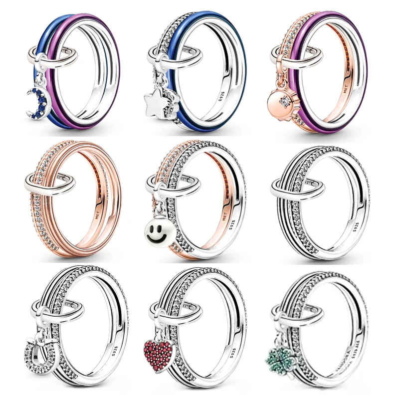 

2021 новый цвет Φ Серебряный подходит для серии Pandora ME кольцо DIY ювелирные изделия подарок объемные кольца Joyas De Plata