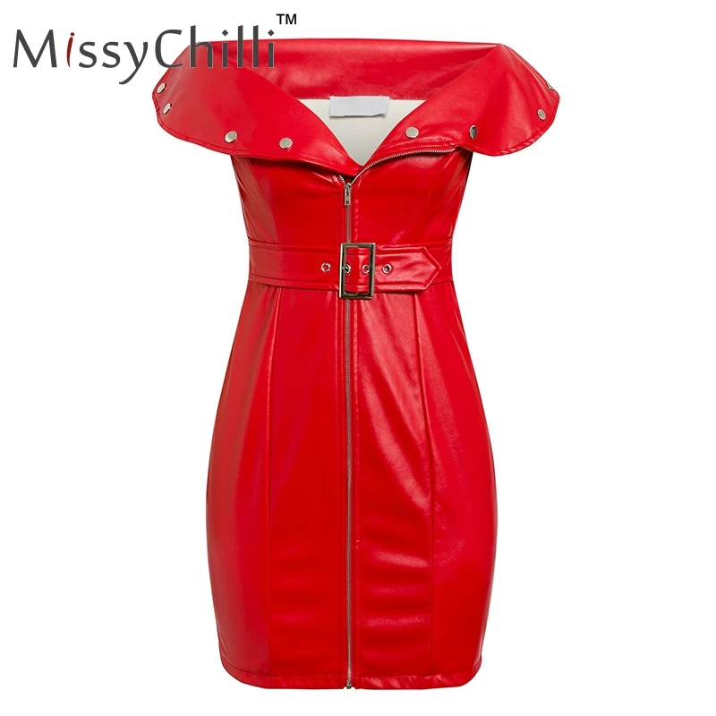 Женское платье с открытыми плечами MissyChilli Красное Облегающее вечернее из