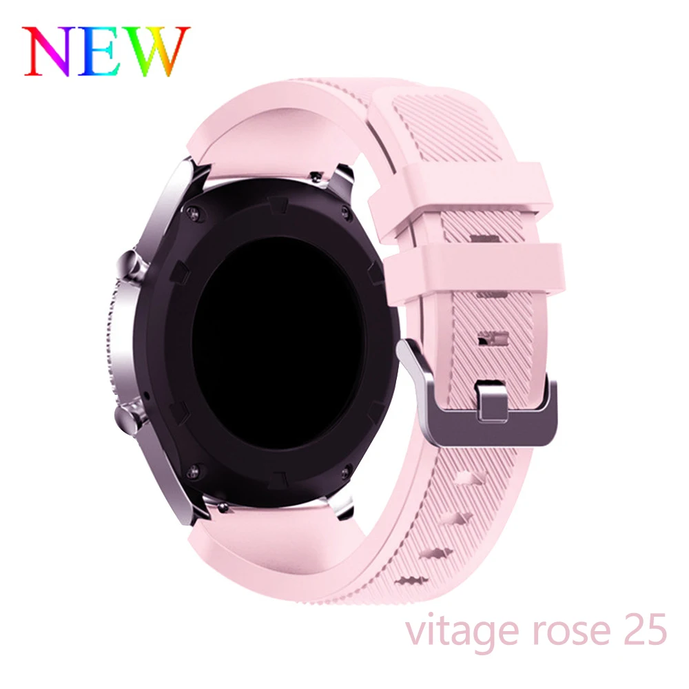 vitage rose 25 Galaxy watch 46 мм 42 мм ремешок для samsung gear S3 Frontier band 20 мм 22 мм силиконовый ремешок для часов браслет huawei watch GT ремешок S3 - Цвет ремешка: vitage rose 25