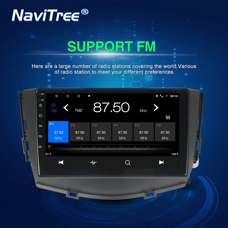 NaviTree 9 дюймов ips 2.5D Android 9,0 автомобильный радио мультимедиа для lifan X60 2012- gps навигация SWC wifi bluetooth видео выход