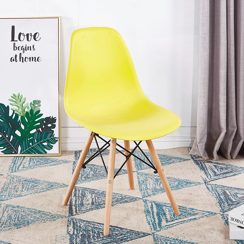 Стул Eames, современный простой стол, стул для семьи, для столовой, задний стул, компьютерный стул, стул, стул из твердой древесины, скандинавский обеденный стул - Цвет: see chart