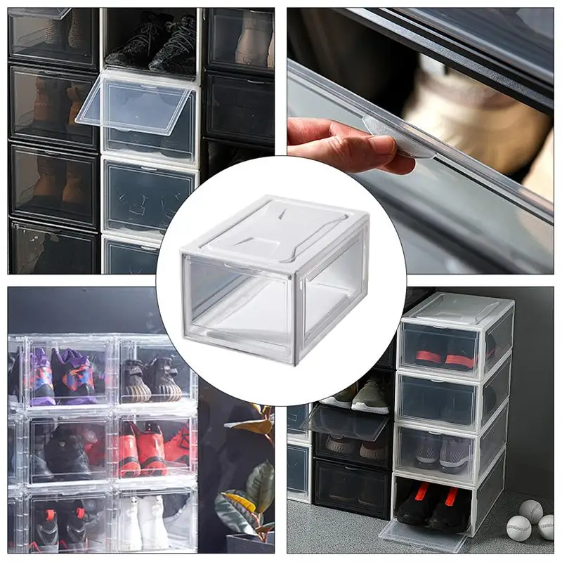 Shoes Box Shoe Storage Boxes Stackable  Household Sneaker Style Drawer Practical Proof Dust Bins Clear Organizer Container