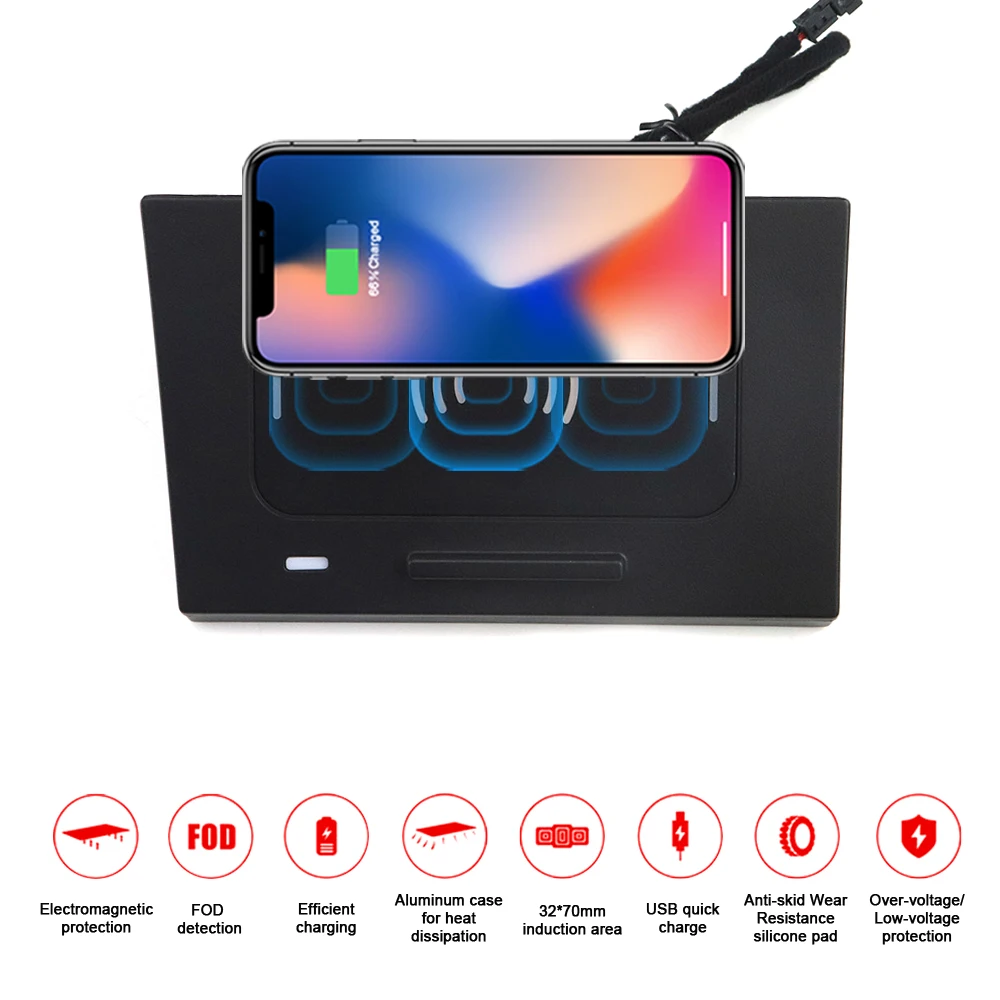 

Aotsr QI Wireless Car Charger For HYUNDAI Elantra 2018 Intelligent Infrared Fast Wireless Sensitive Charging Phone Holder
