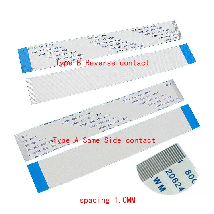 200Pcs FPC Flexible Flat Cable FFC 1MM 8CM 80MM A type interface 21P