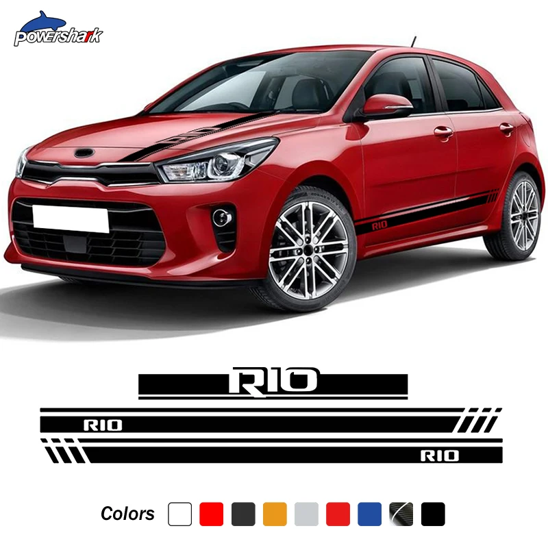 

3 шт. гоночные спортивные боковые полосы на дверь юбка наклейка для Kia Rio UB YB 2011-подарки MK3 MK4
