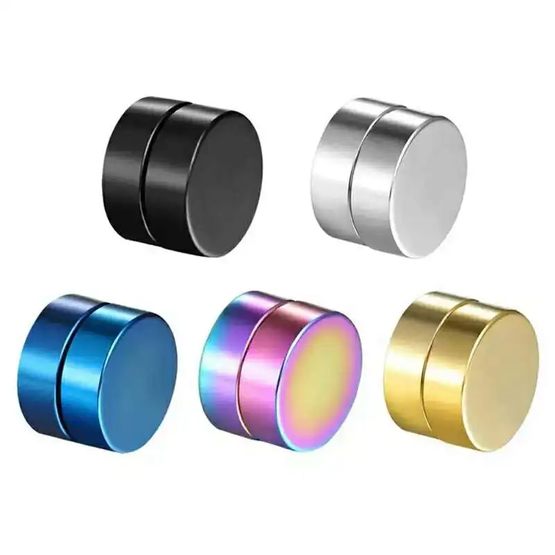 1 пара мужские и женские серьги круглые магнитные титановые стальные клипсы
