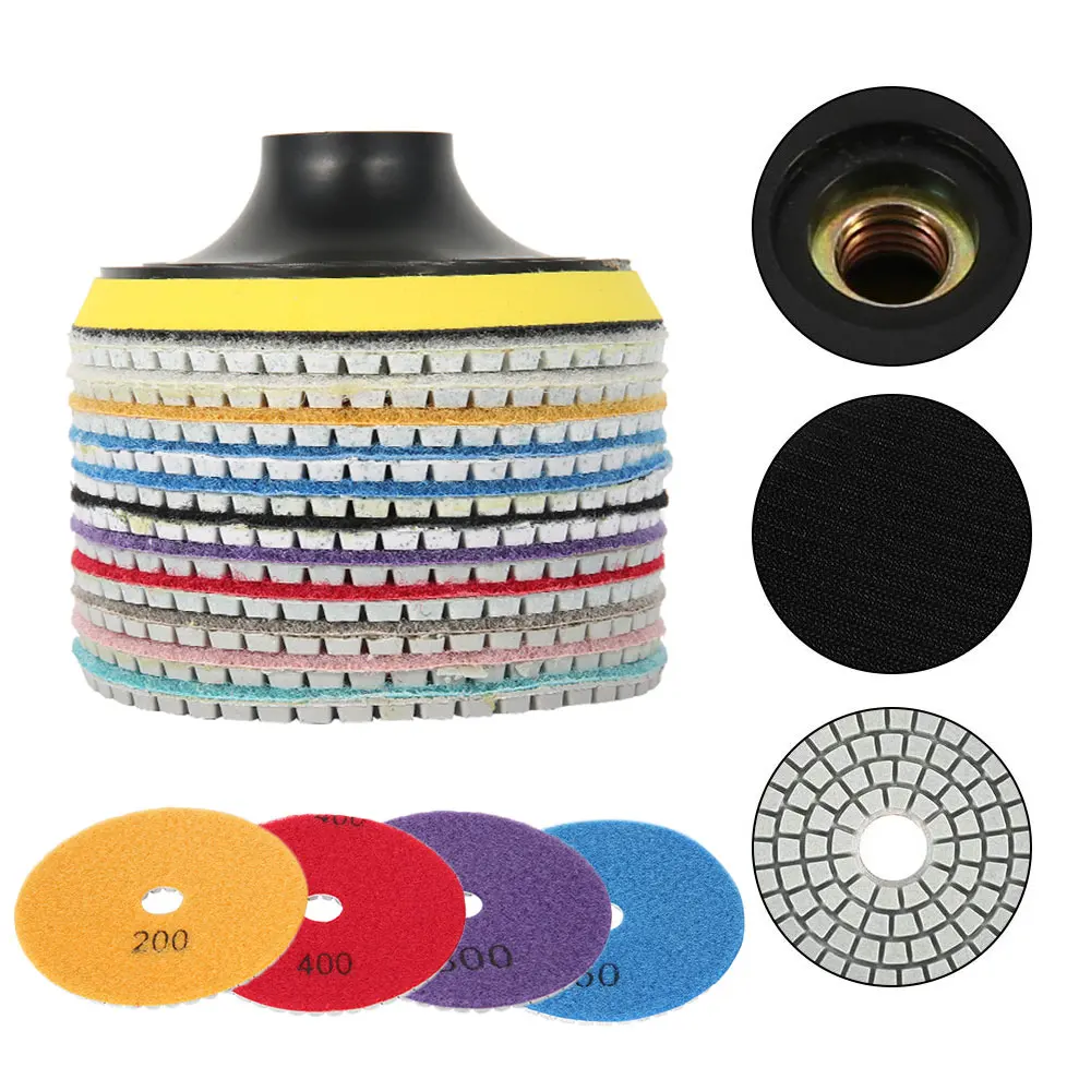 12 шт./компл. влажные сухие Алмазные полировальные колодки абразивные инструменты