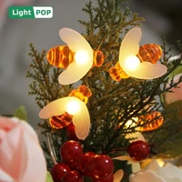 little bee creativity led lights string battery case outdoor garland christmas and new year decoration bedroom birthday present