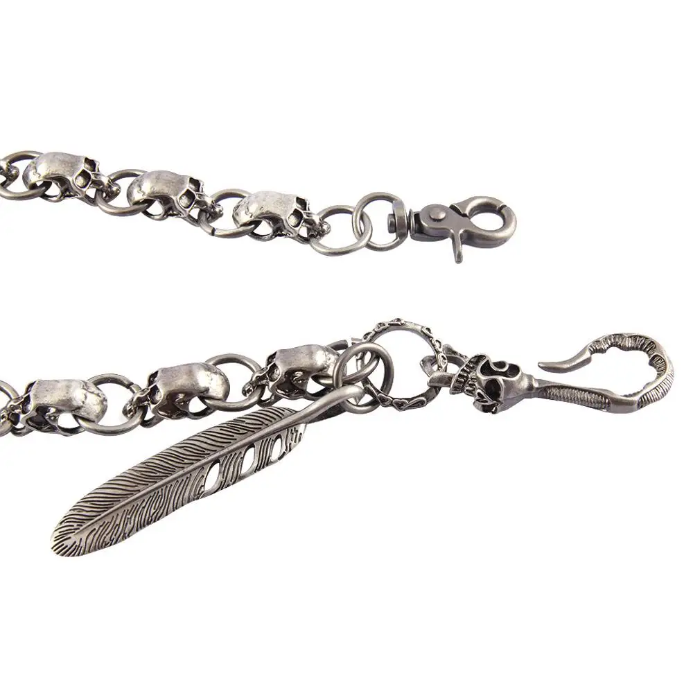 

Punk Metal Wind Skull Keychain Creative Hip-Hop Decorative Chain Fashion Personality Stage Show Decorative Gadgets Key Ring Hot