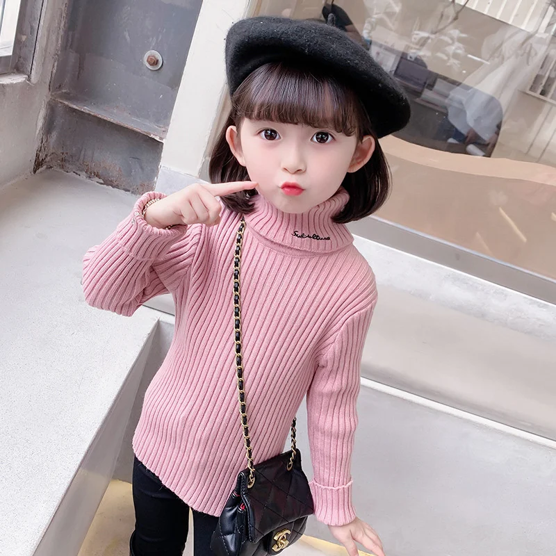 

Girl Sweater Kids Outwear Tops 2021 Underwear Plus Thicken Warm Winter Autumn Knitting Cotton Teenager Overcoat Children Clothin