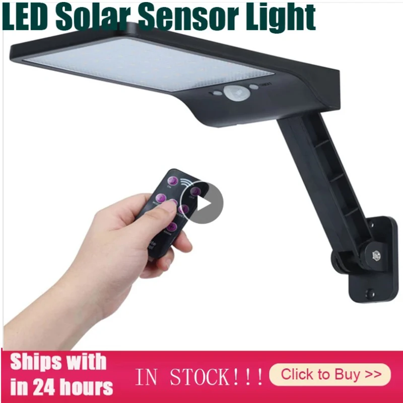 

Remote Control Solar Street Light Induction 48 LED Dimmable Outdoor Garden Yard Path Lamp 3 Mode IP65 Waterproof With Bracket