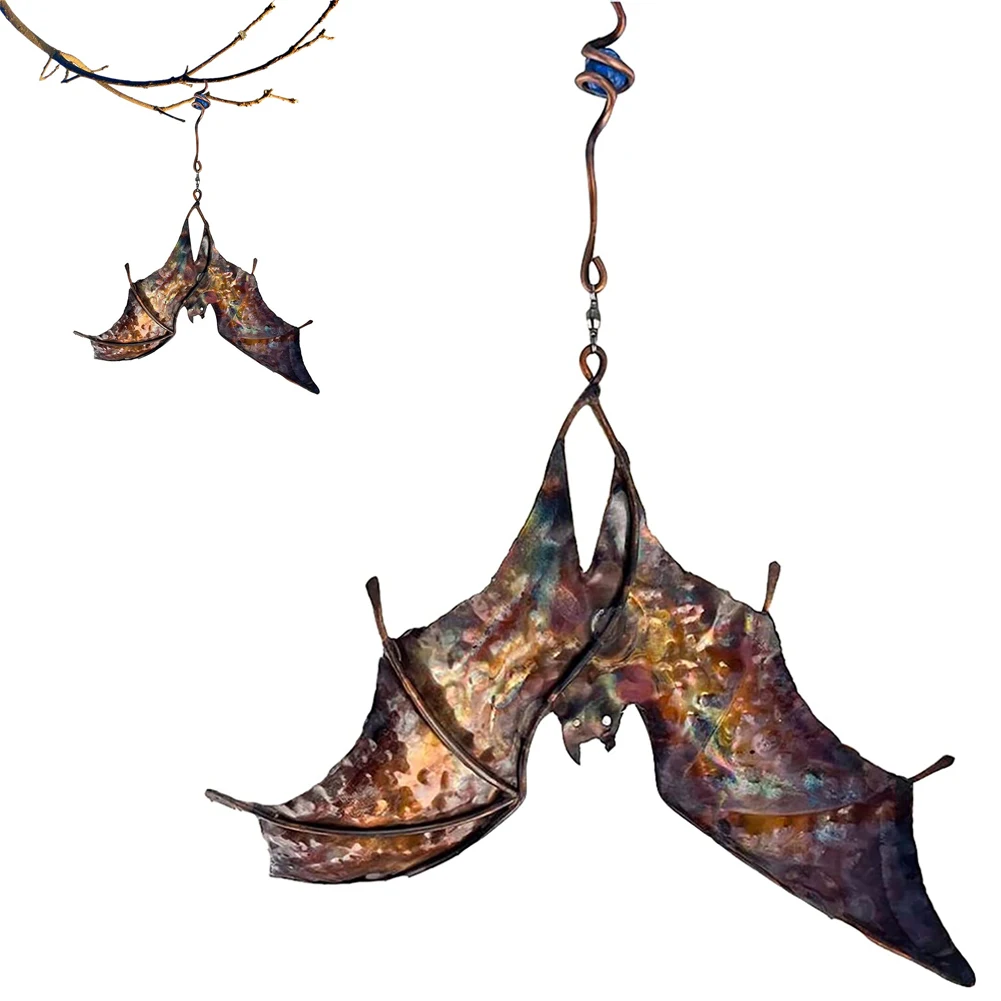 

Bat Wind Catcher Spinner Garden Metal Bat Mental Sculpture Yard Hanging Windmill Wind Garden Home Ornaments Spinning Yard Art