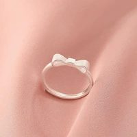 the new silver 925 small bowknot female ring the design feels sweet and pure and fresh ring ring ring