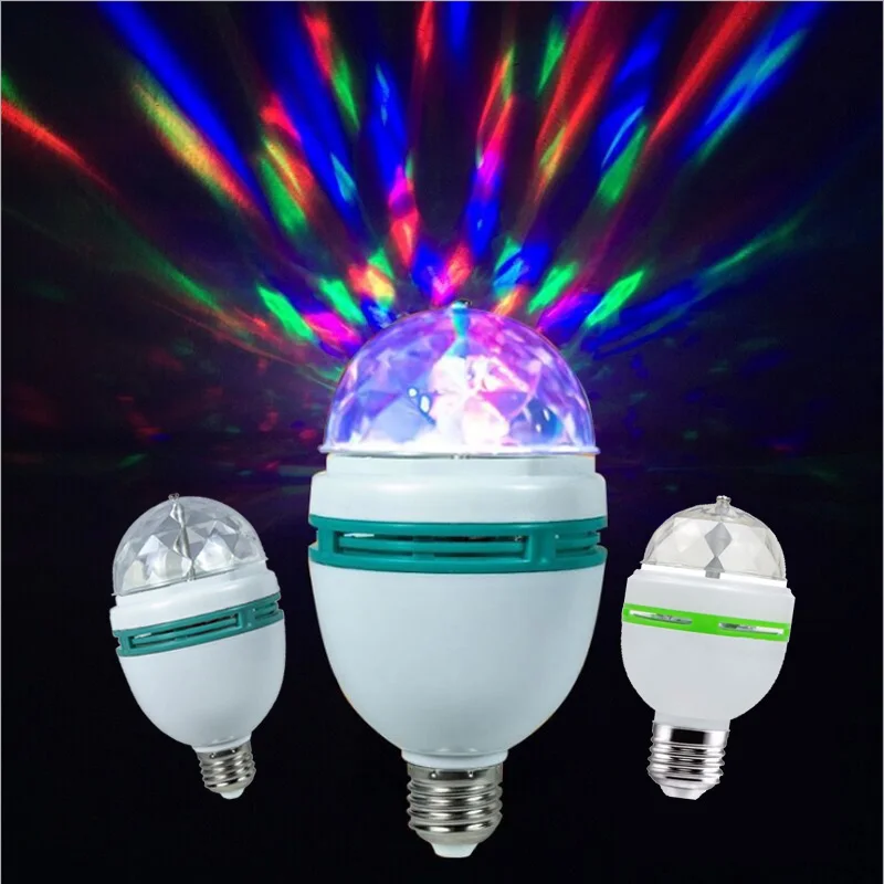 Вращаюсветодиодный светодиодная RGB-лампа E27 3 Вт 6 с автоматическим вращением