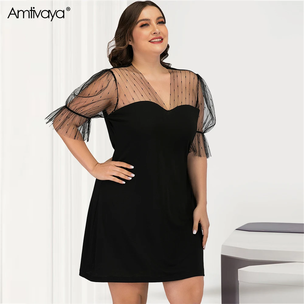 Женское кружевное платье с V-образным вырезом до колена | Женская одежда