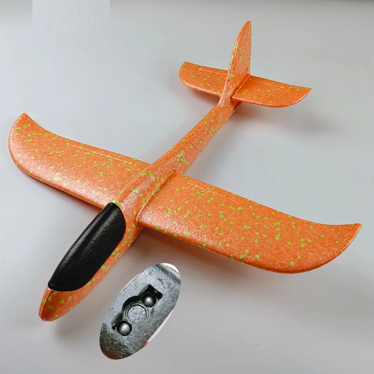 48cm Not Lamp Orange Сделай Сам ручной бросок Летающий планер самолеты светящиеся темные игрушки для детей пена модель аэроплана наполнители планер самолет игрушки игра - Цвет: 48cm Not Lamp Orange