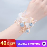 rose wrist corsage wristlet band bracelet and men boutonniere set for wedding flowers accessories prom suit decorations