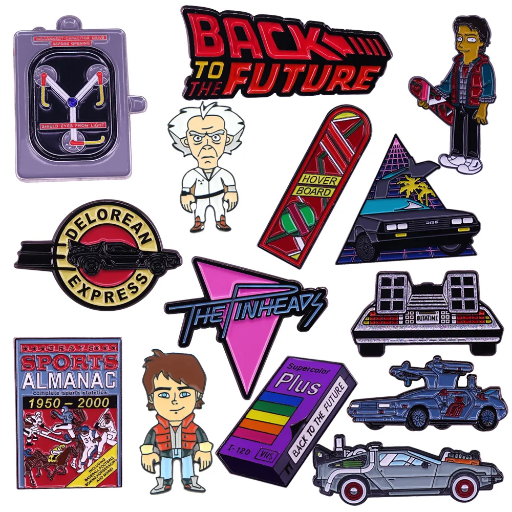 

LT271 Cool Movie Back To The Future Enamel Pins Brooches Woman Men Backpack Bags Badge Fashion Lapel Jewelry Friends Gifts