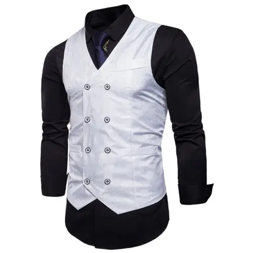 Деловые платья с принтом жилеты пальто для мужчин приталенная куртка без рукавов