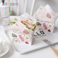 100pcs 15x15cm disposable oil proof bag sandwich wrapping paper fried food baking bags kraft bread hamburger bakery packaging