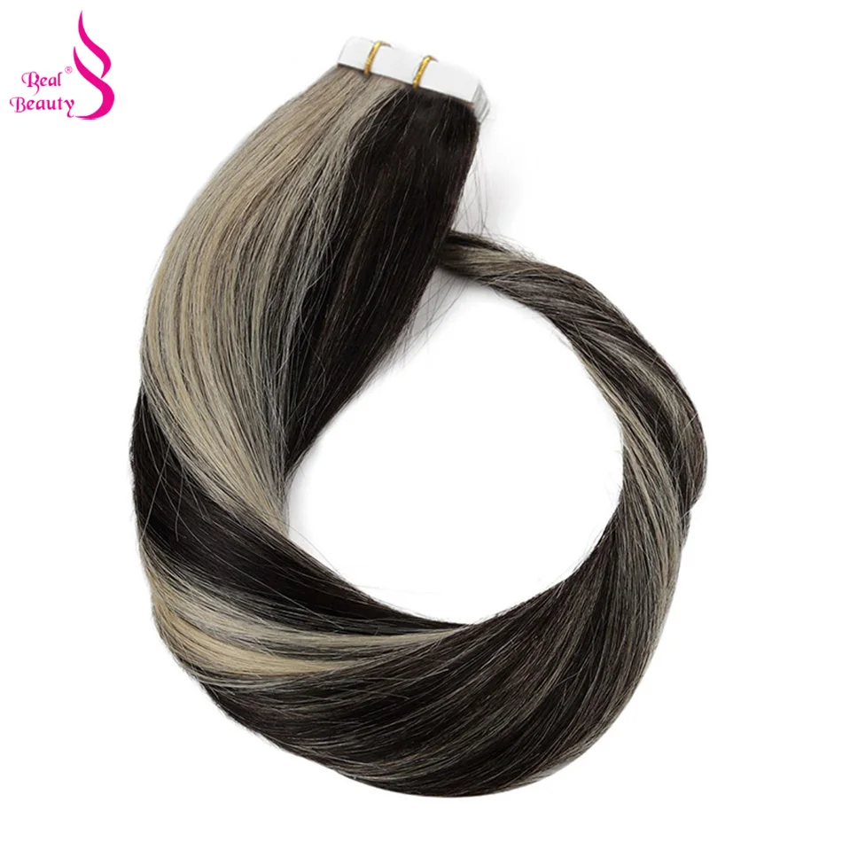 Настоящая красота 20 шт., прямая клейкая лента для наращивания волос, бесшовные Невидимые бразильские парик из натуральных светлых волос Рем... от AliExpress WW