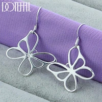 doteffil 925 sterling silver hollow butterfly drop earrings for woman wedding engagement fashion party charm jewelry