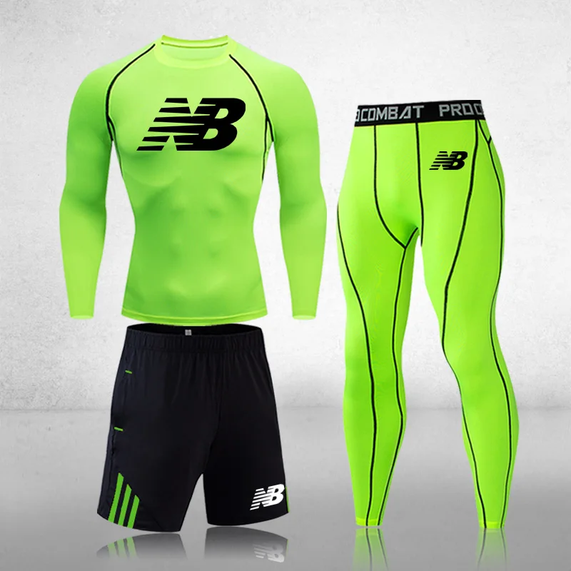 

Gym Men's Running Fitness Sportswear Athletic Physical Training Clothes Sports Suits Workout Jogging Rashguard Kits For Men