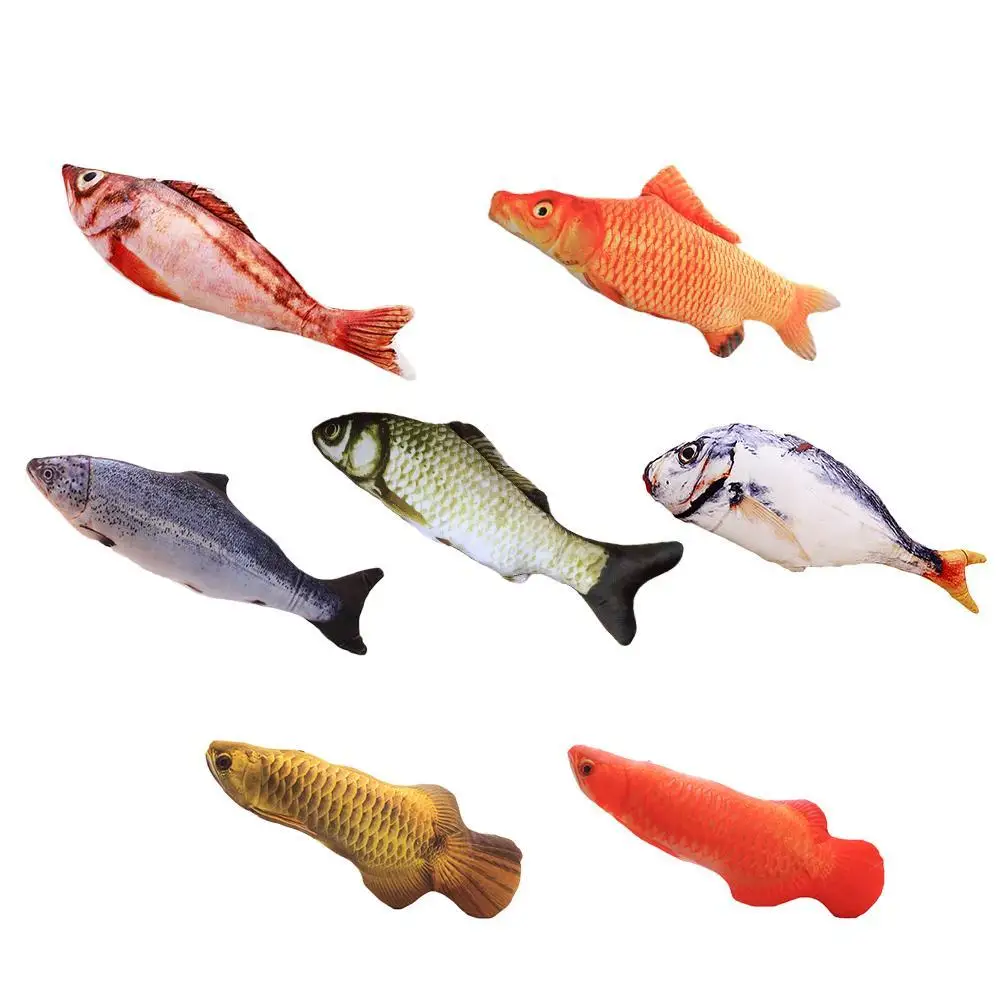 

Cat Toy Electric Toy Fish Soft Plush 3D Fish Shape Cats Toys Catnip Toys Stuffed Pillow Doll Pet Simulation Fish Funny Play Toys
