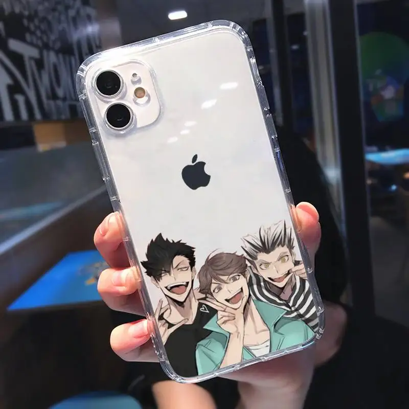 

Cute Japan Anime Oya Haikyuu Phone Case Transparent for iPhone 11 12 mini pro XS MAX 8 7 6 6S Plus X 5S SE 2020 XR