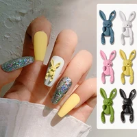new skeleton rabbit nail art decorations 3d cartoon rabbit nail jewelry piercing ornaments diy fashion manicure accessories