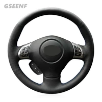car steering wheel cover for subaru forester 2008 2012 impreza 2008 2011 legacy 2008 2010 exiga 2009 black diy genuine leather