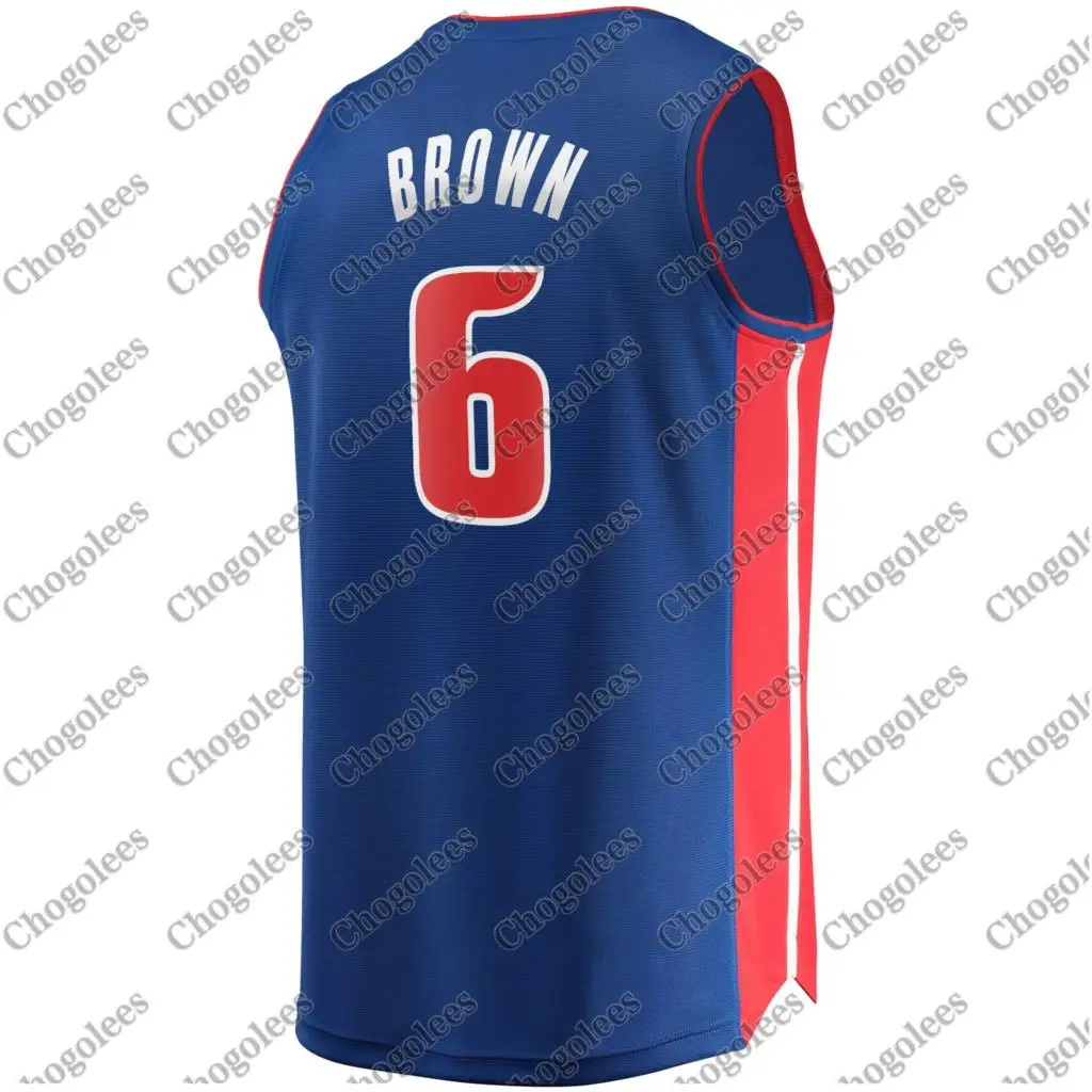 

Men Basketball Jersey Bruce Brown Detroit Branded Fast Break Player Team Jersey Icon Edition Blue