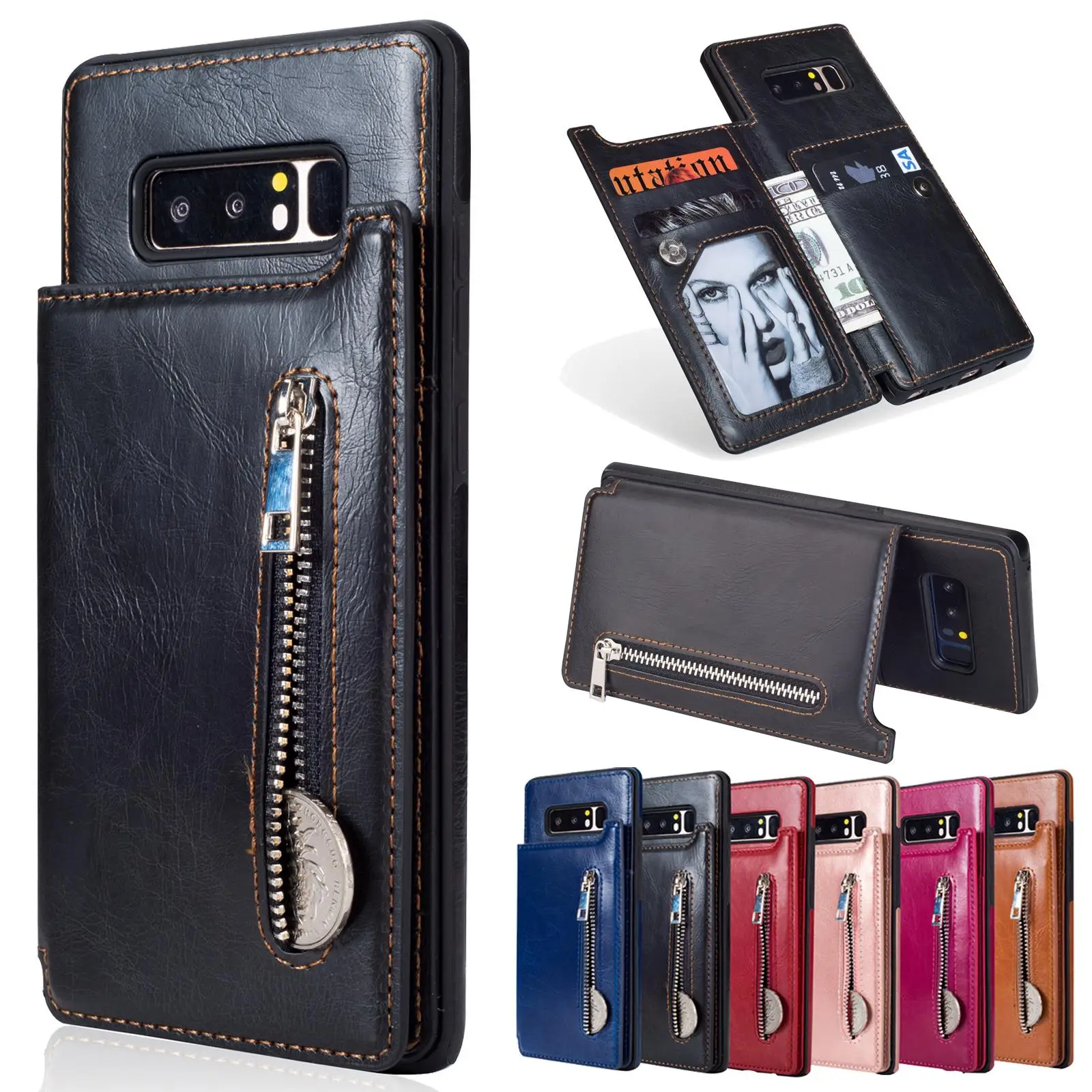 Чехол-книжка для телефона с 3 отделениями карт тонкий чехол из искусственной кожи