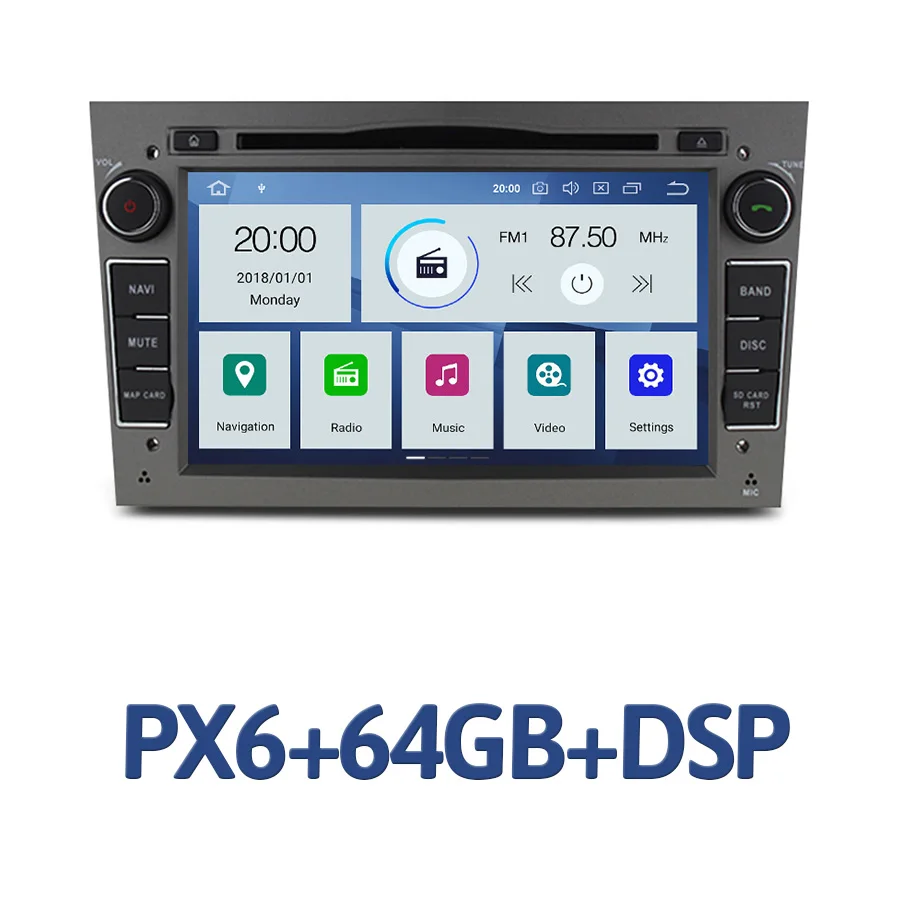 PX6 Gray 64G DSP PX6 Android 9,0 6 ядерный 4 Гб ОЗУ 64 Гб ПЗУ автомобильный dvd-плеер радио для Opel Zafira Vectra Antara Astra H G Combo Corsa Meriva Vivaro - Цвет: PX6 Gray 64G DSP