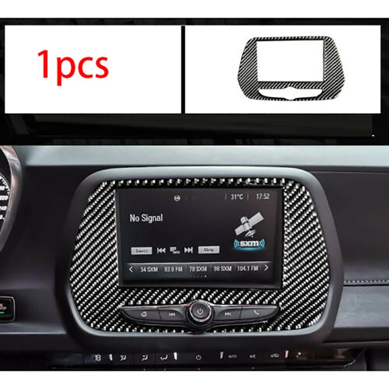 

for Chevrolet Camaro 2016 -2020 Carbon Fiber Central Console Navigation Sn Panel Cover Trim Frame Sticker