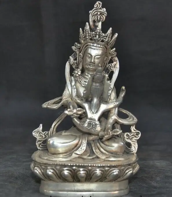 

Tibet Buddhism Tibetan silver Happy Buddha Vajra Dorje Yab-Yum Hevajra Statue