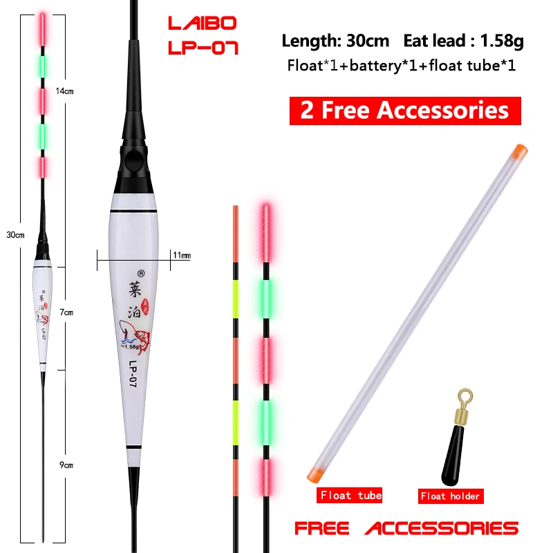 

1Piece Nano Electric Fishing Float+1 Float Tube+1 Float Holder Boya Fresh Water Bouy Night Fishing Tackle Tools Accessories