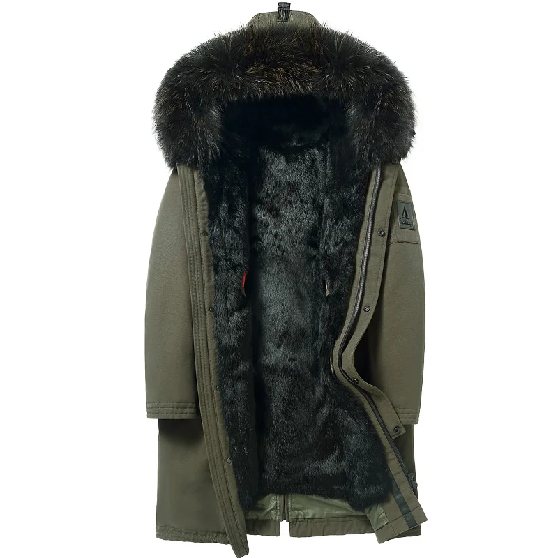 Пальто из натурального меха норки с подкладкой теплая парка мужская зимняя