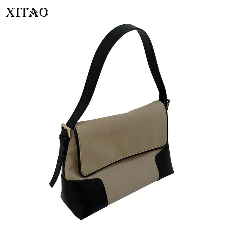 

XITAO New Shoulder Crossbody Bags Women Simplicity Fashion Niche Armpit Bag Contrast Color Splicing All-match Handbag LDS0065