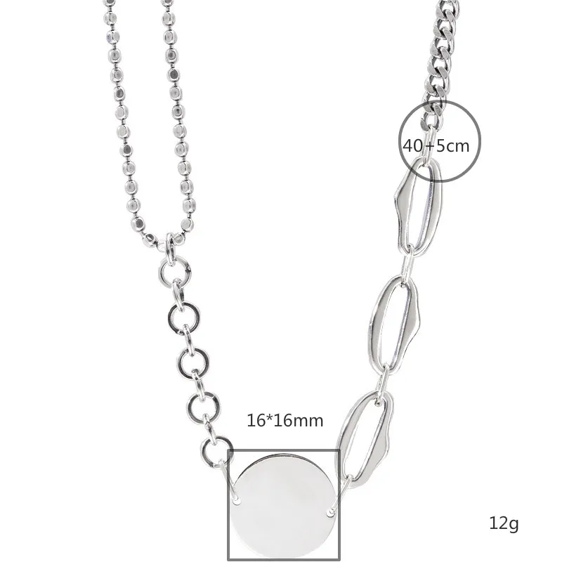 Flyleaf Round Card Asymmetry Beads Chain Necklaces &amp Pendants Real 925 Sterling Silver Necklace For Women Fashion Fine Jewelry |